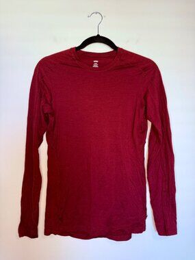 REI Co-op Merino Wool Base Layer Crew Burgundy Small Mens